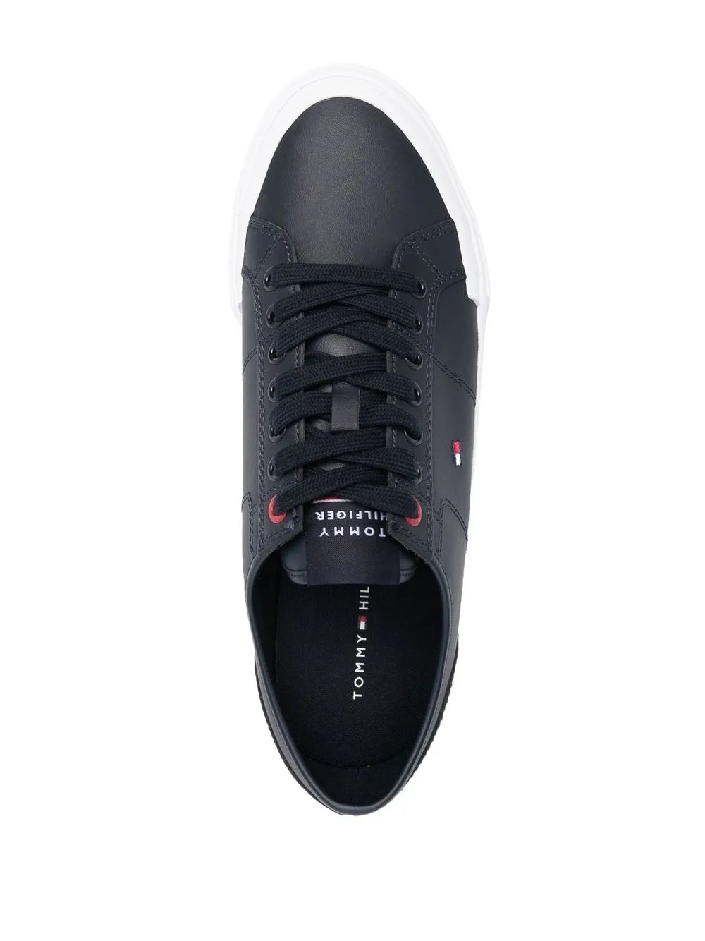 Tommy Hilfiger Logo-Embroidered Low-Top Leather Sneakers