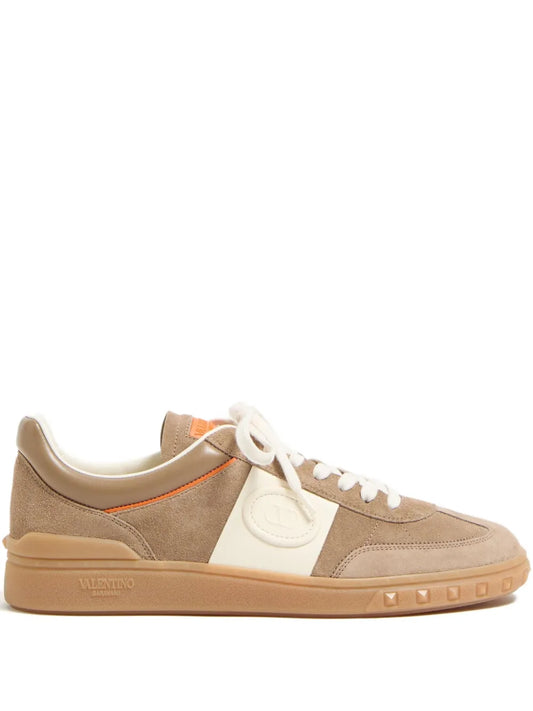 Valentino Garavani Upvillage Low Top Trainer In Split Leather And Calfskin Nappa Leather