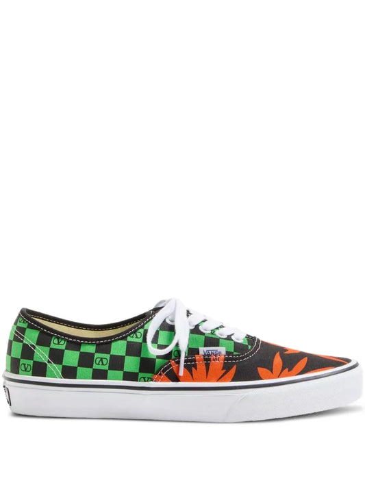 Valentino Garavani X Vans Vlogo Checkerboard And Tropical Leaves-Print Sneakers