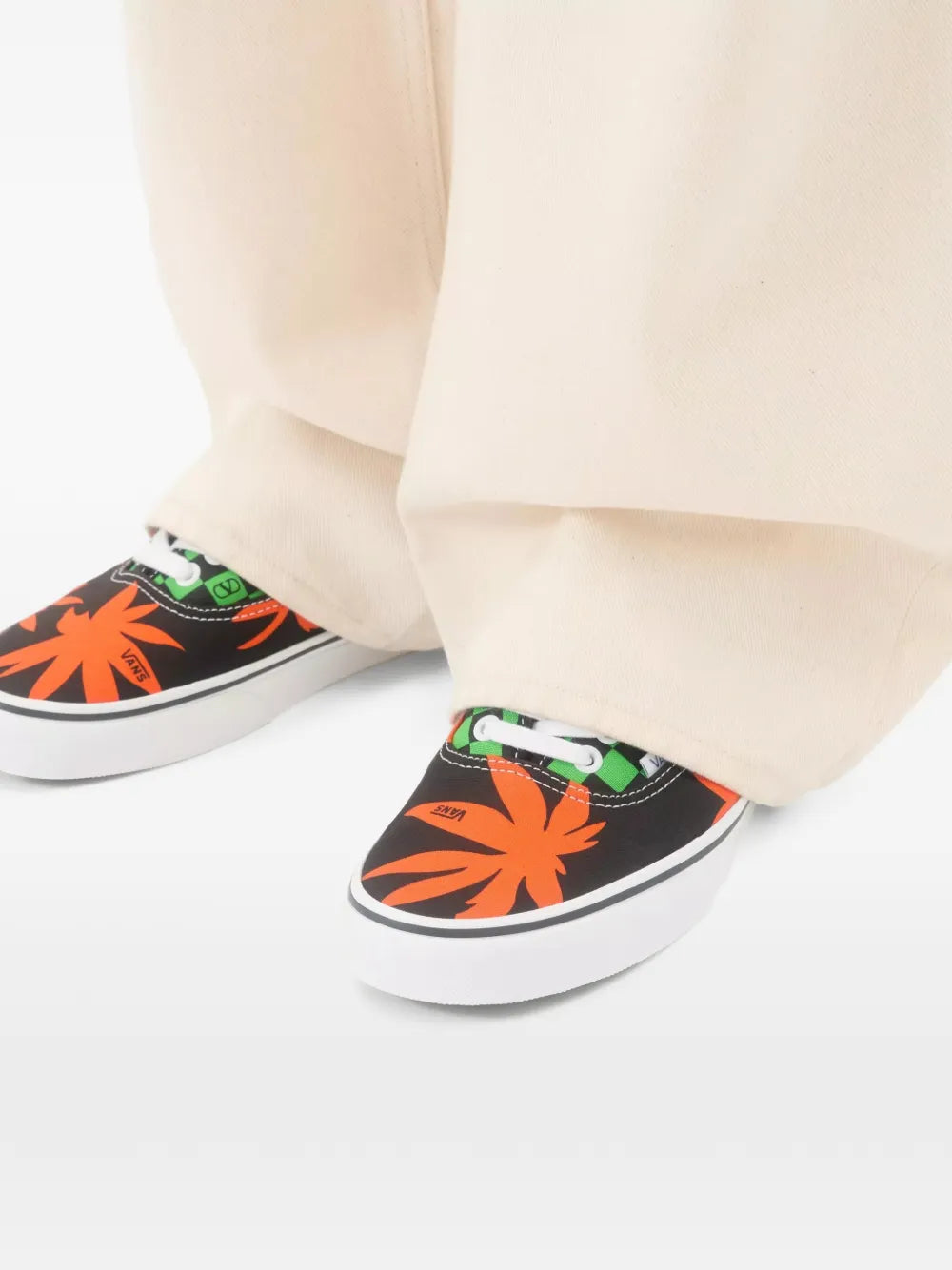 Valentino Garavani X Vans Vlogo Checkerboard And Tropical Leaves-Print Sneakers